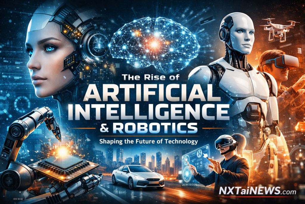 illustration showing artificial intelligence, humanoid robots, smart technology, and future innovation at CES 2026