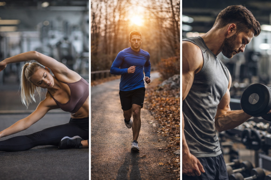 Fitness stretching workout for healthy lifestyle